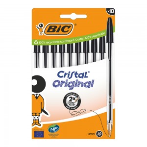 LOT BIC CRISTAL NEGRE 10 UNI